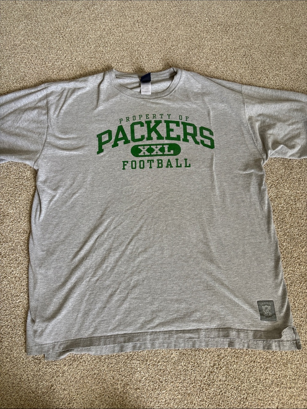 NFL Gray Short-Sleeve Tee with Green Packers Logo